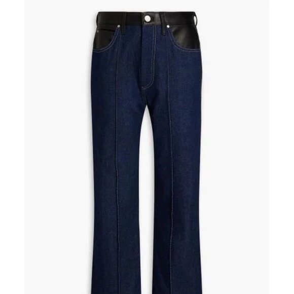 Goldsign Dark Indigo and Black Straight Jeans Size 27 - Picture 1 of 6